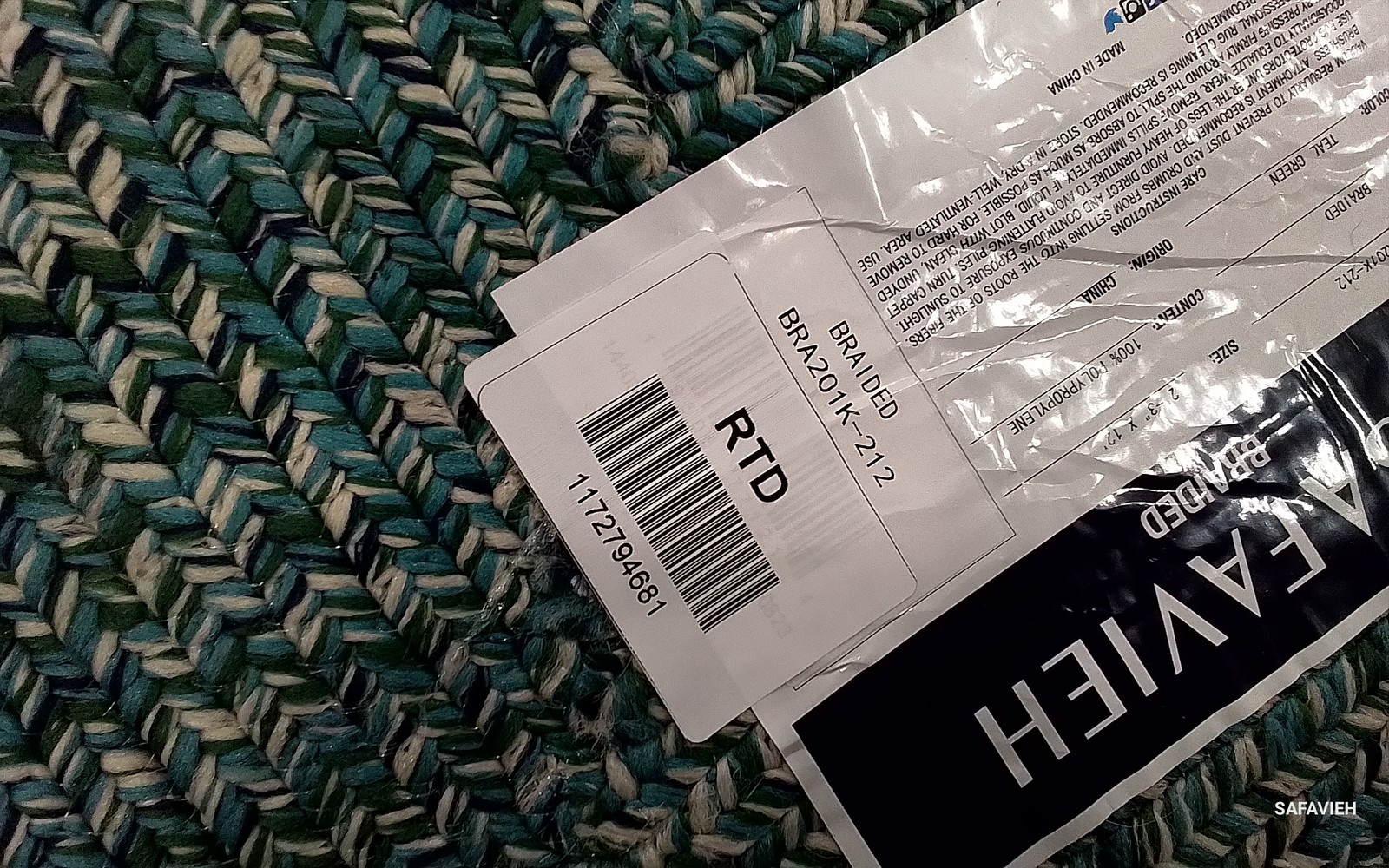 TEAL / GREEN 2′-3″ x 12′-0″ Flaw in Rug, Reduced Price 1172794681 BRA201K-212
