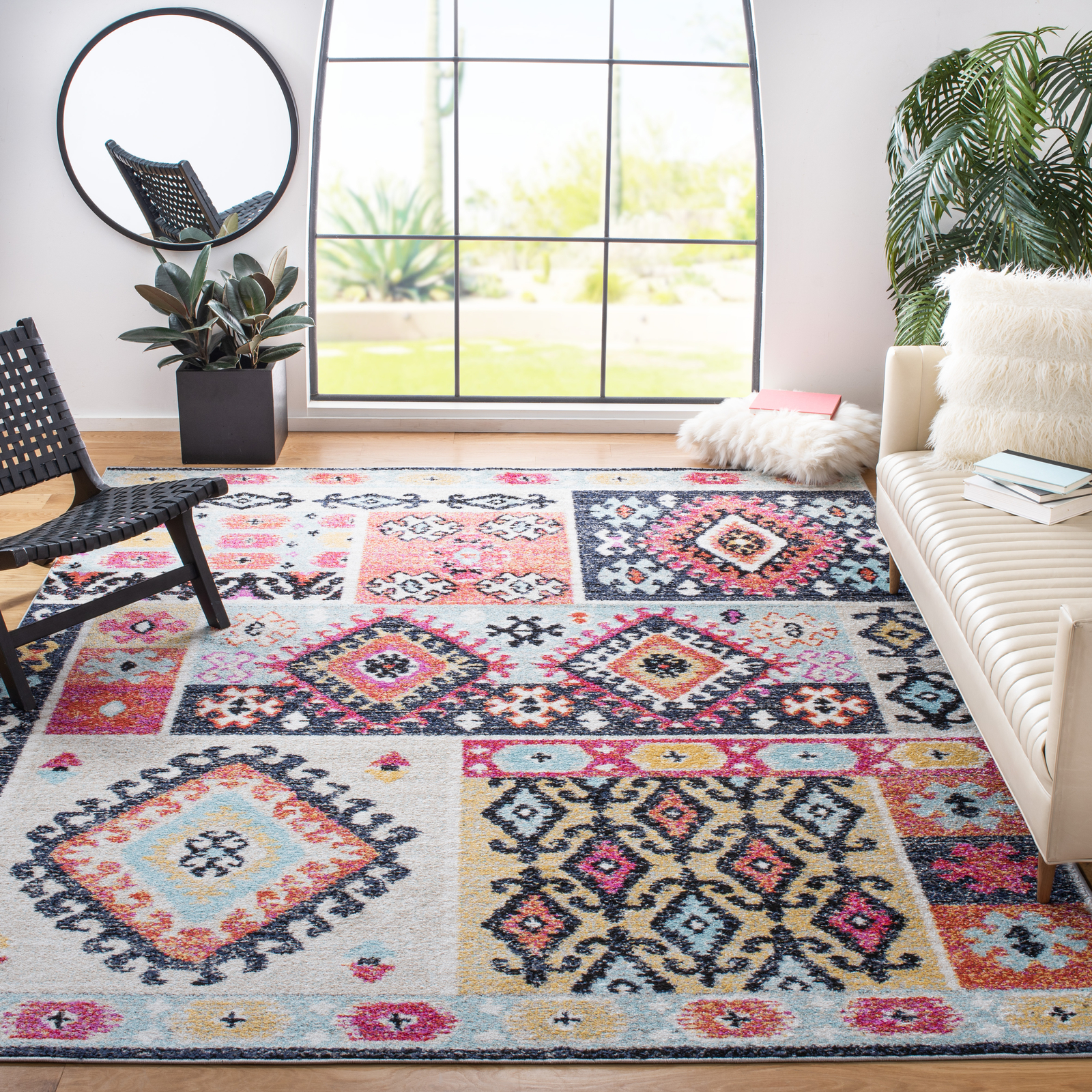 Safavieh Adirondack AQUA / FUCHSIA 5′ 1″ X 7′ 6″ Area Rug – ADR224J-5
