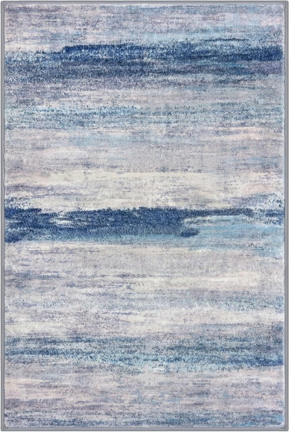 Washable Area Rug 5×7 Modern Ombre Thin Rugs for Living Room Non-Slip Soft St…
