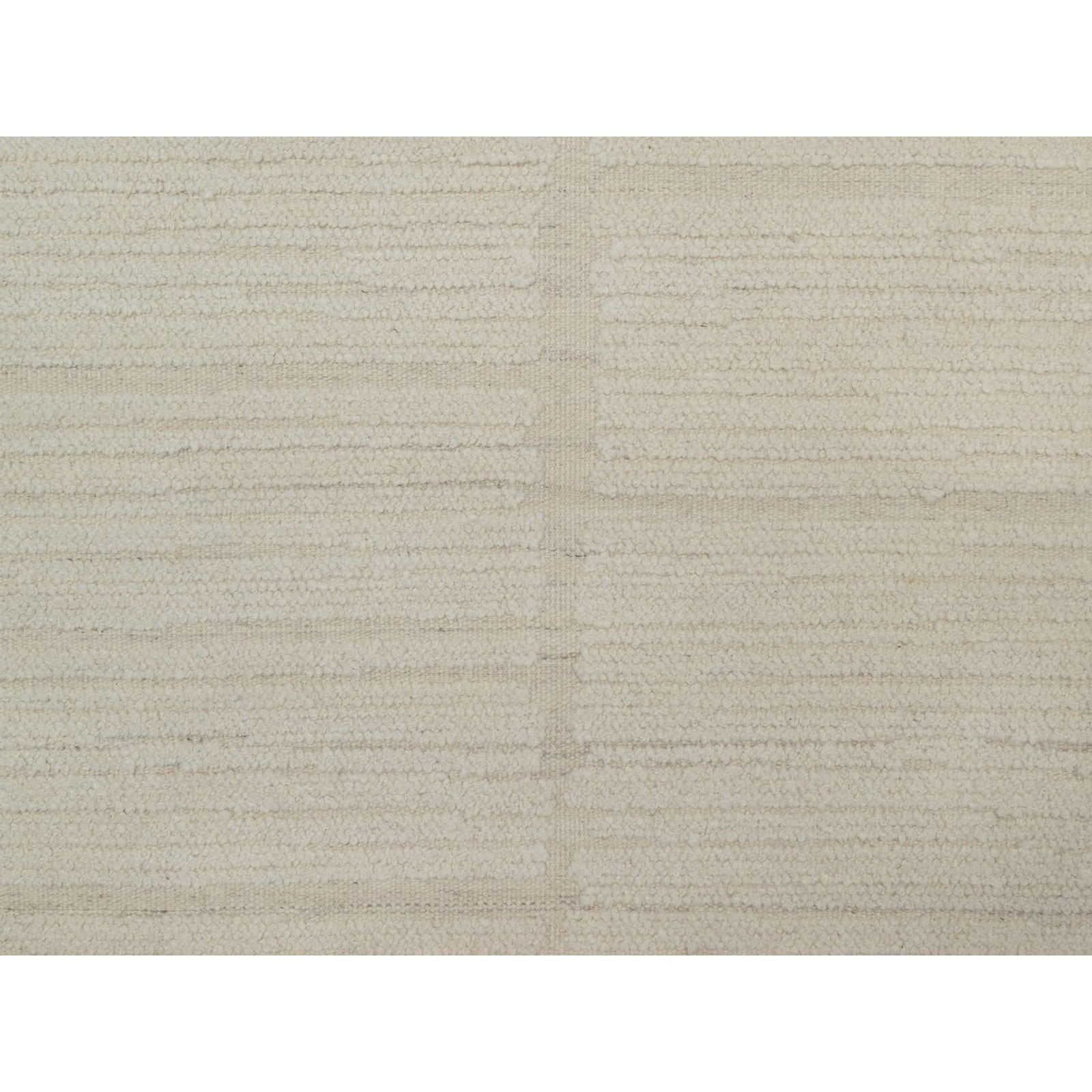 8’x8′ Ivory Modern Piled Flat Weave Textured Wool Hand Knotted Round Rug 92296