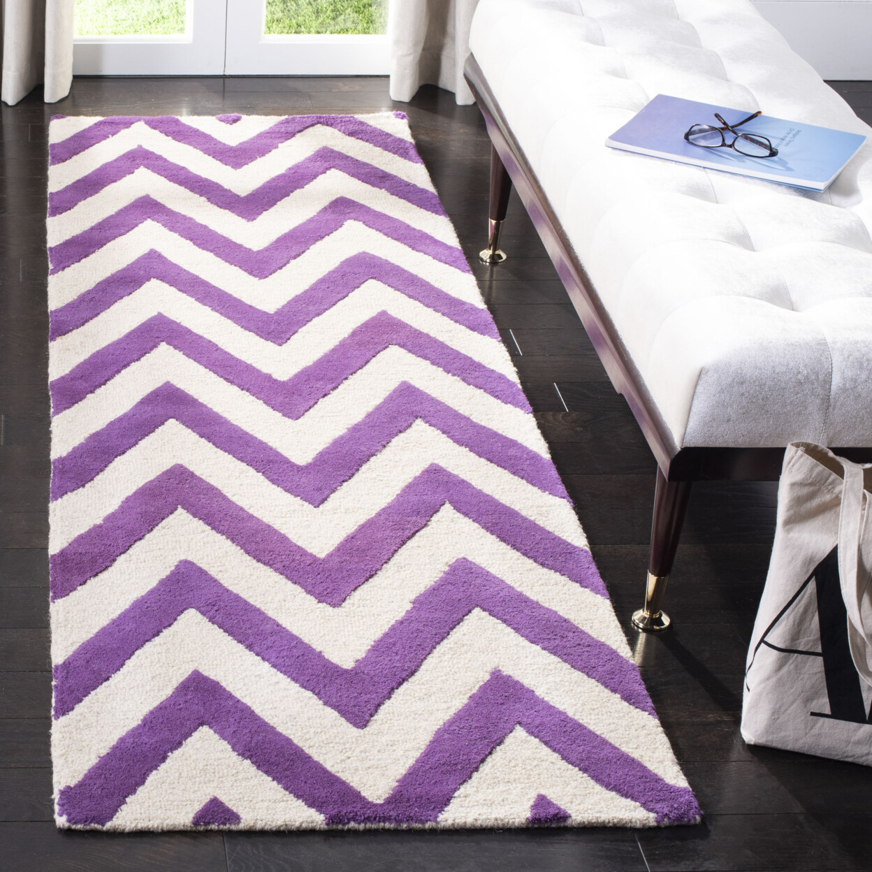 SAFAVIEH Cambridge CAM139K Handmade Purple /Ivory Rug