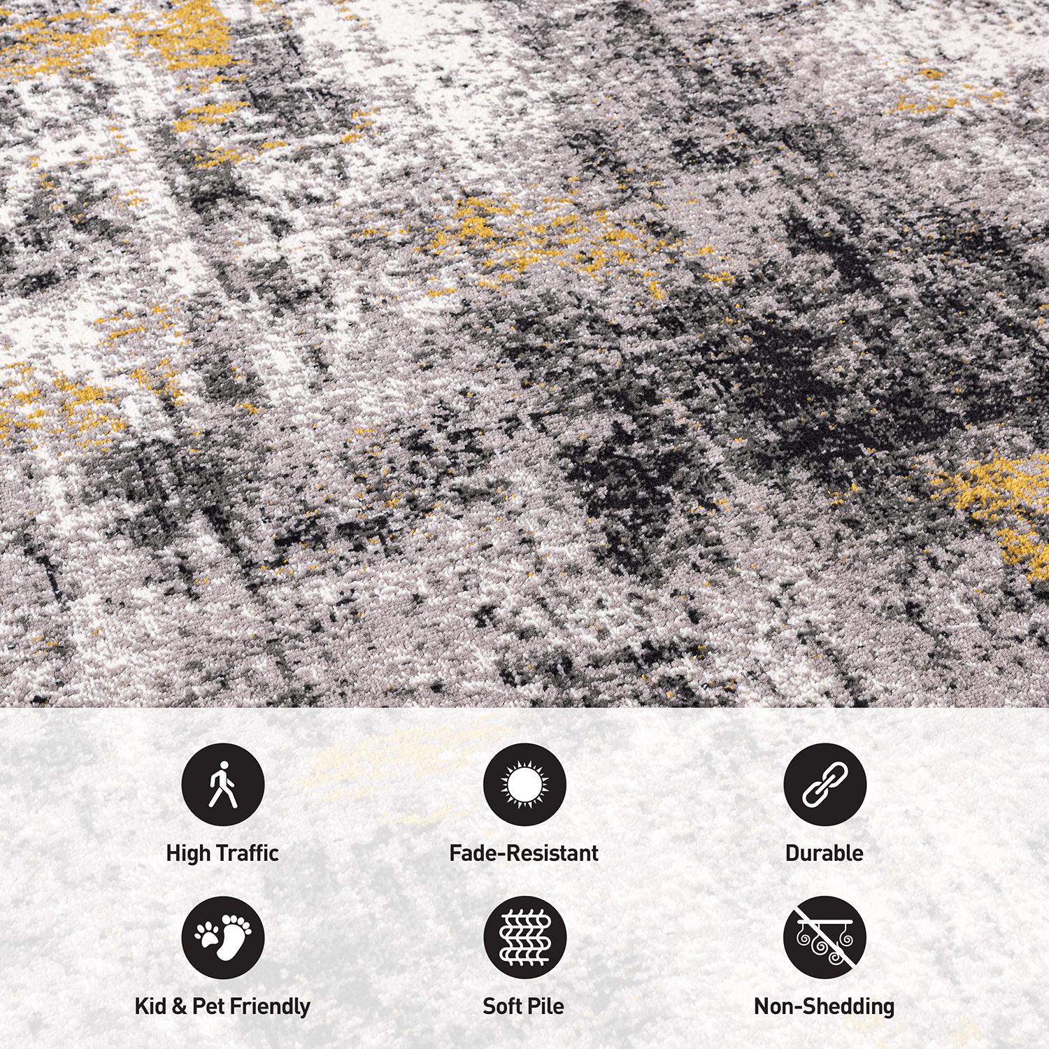 Rugshop Kitchen Rugs Adare Contemporary Abstract Runner Rug for Hallway 2×7 Rugs