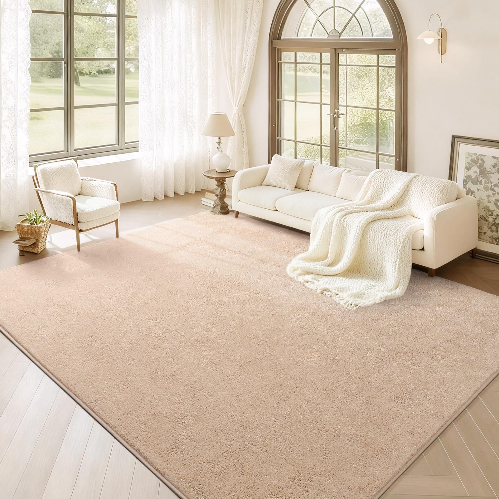 B Benron Soft Rugs For Living Room 6X9 Beige Minimalist Area Rug For Bedroom