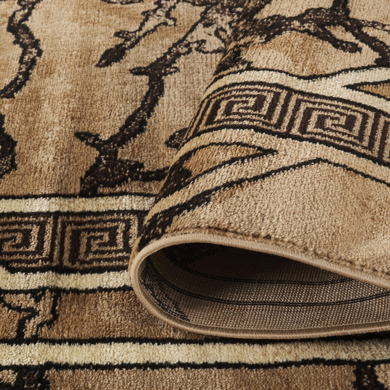 GLORY RUGS Area Rug Modern 5×7 Brown Beige Black Cream Marble Soft Contempora…