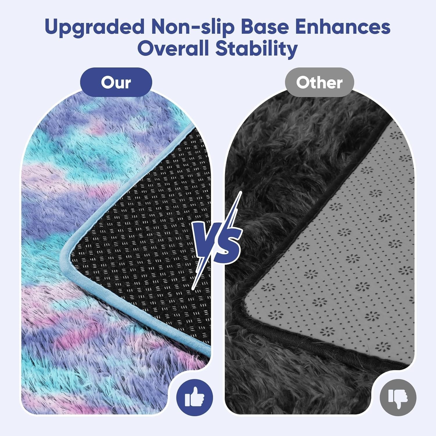 8×10 Fluffy Rugs for Girls Bedroom: Large Shag High Pile Area Rug Upgrade Non-Sl