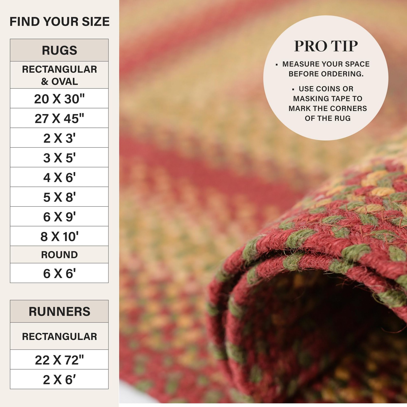 Cider Barn Cranberry Red Braided Oval Rug, Jute, 20×30 – Perfect Country Prim…
