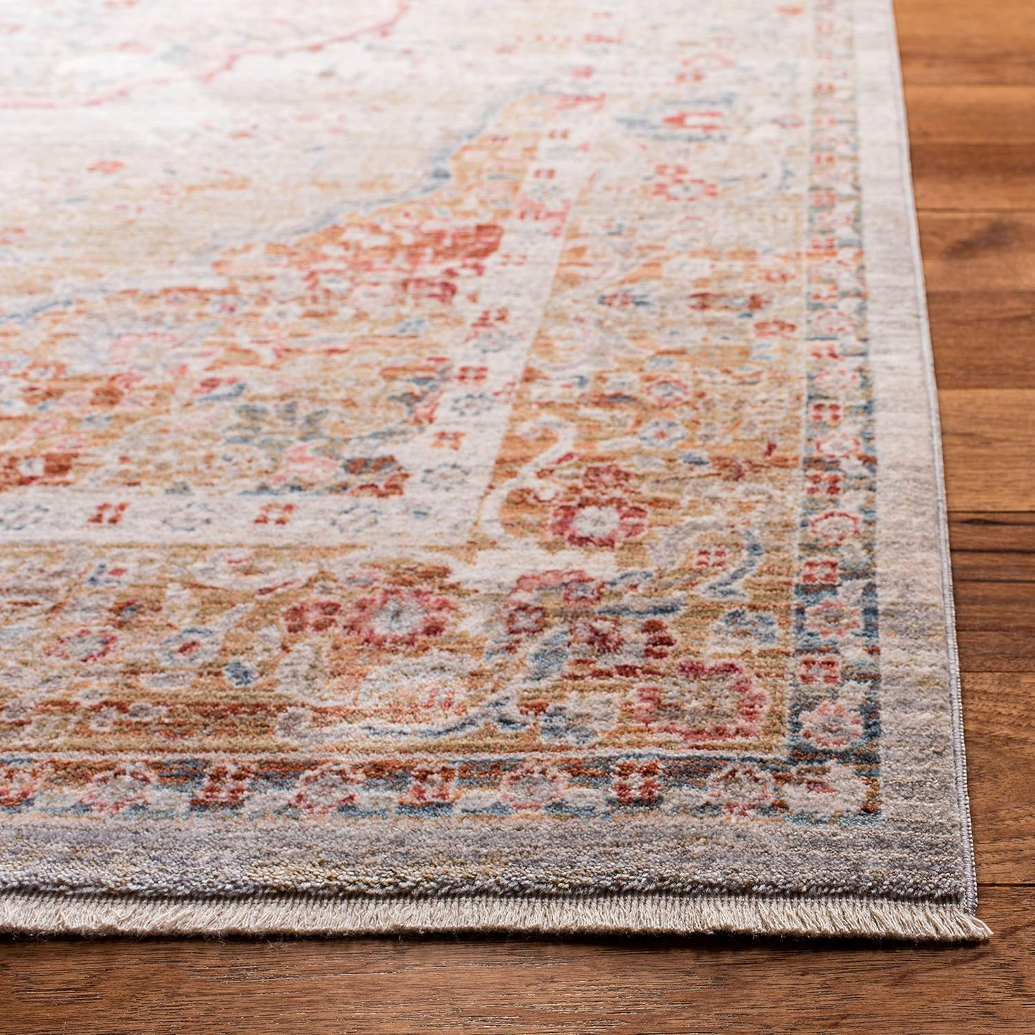 Kenitra Vintage Oriental Accent Rug 3′ x 5′, Grey & Light Blue, Easy Care