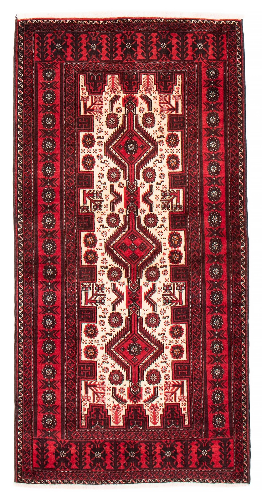 Vintage 3’3″ x 6’3″ Traditional Hand Knotted Vegetable Dye Wool Area Rug