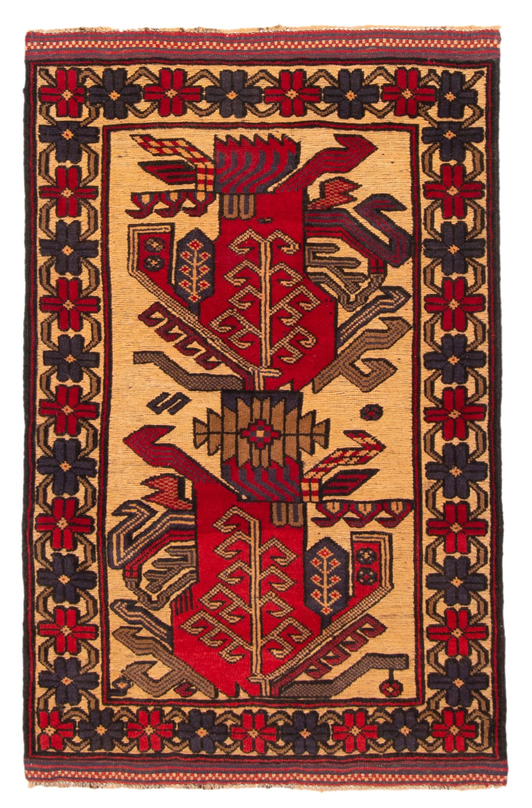 Traditional Vintage Hand-Knotted Area Rug 2’10” x 4’6″ Oriental Wool Carpet