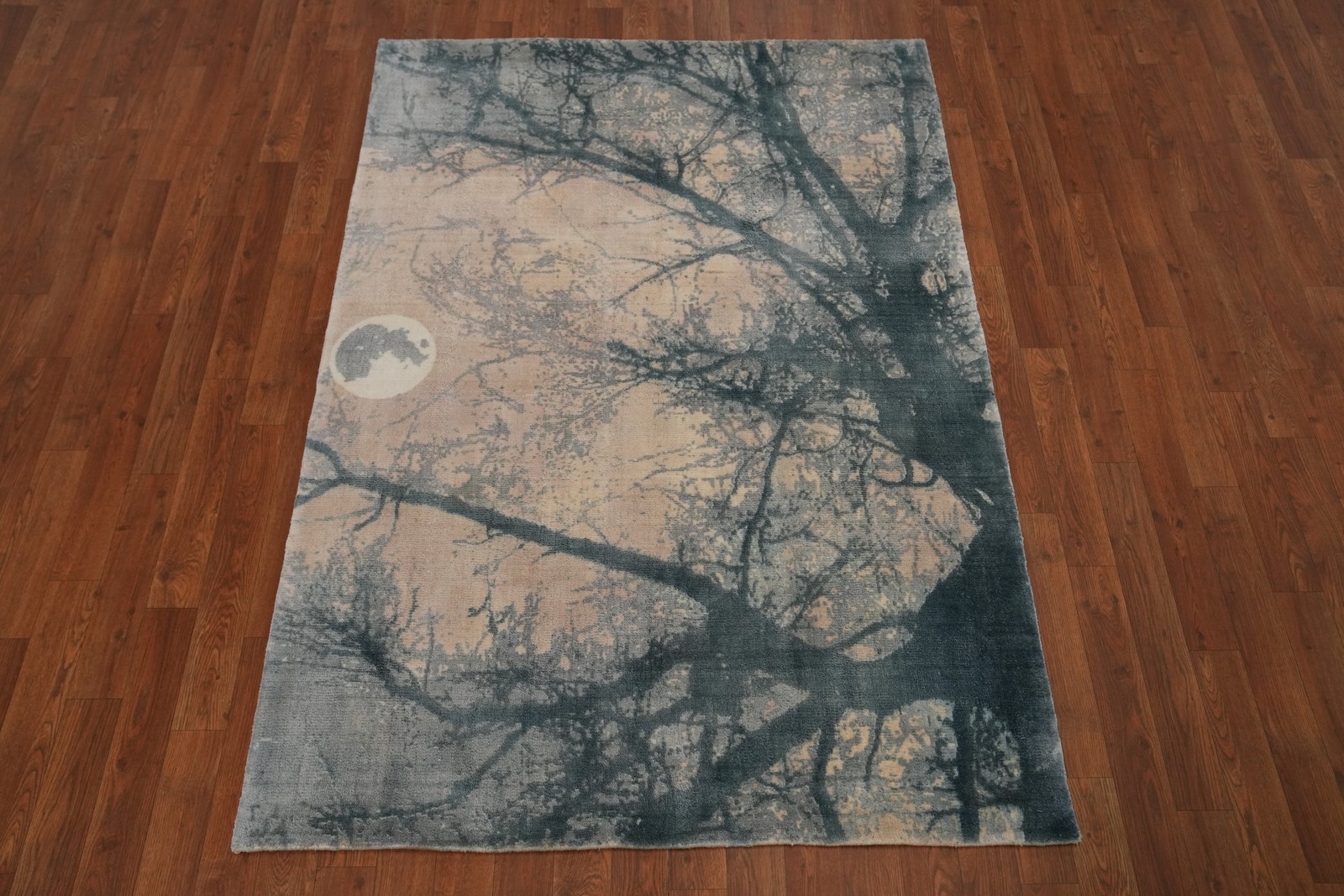 Nature Print Modern Abstract Handmade Rug Contemporary Oriental Carpet 4×6
