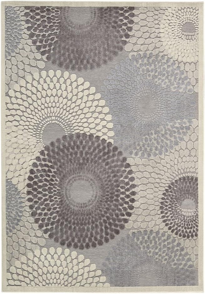 Nourison Graphic Illusions Grey Area Rug 3’6″ x 5’6″ NEW