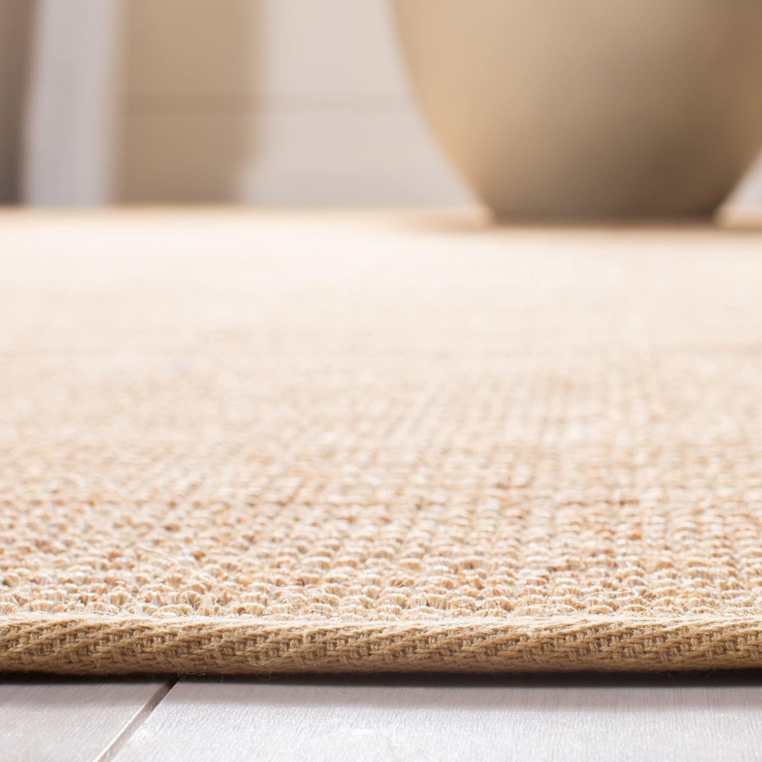 X Area Rug Collection – 5′ X 7′, Natural Brown, Sisal & Jute, Farmhouse Style,