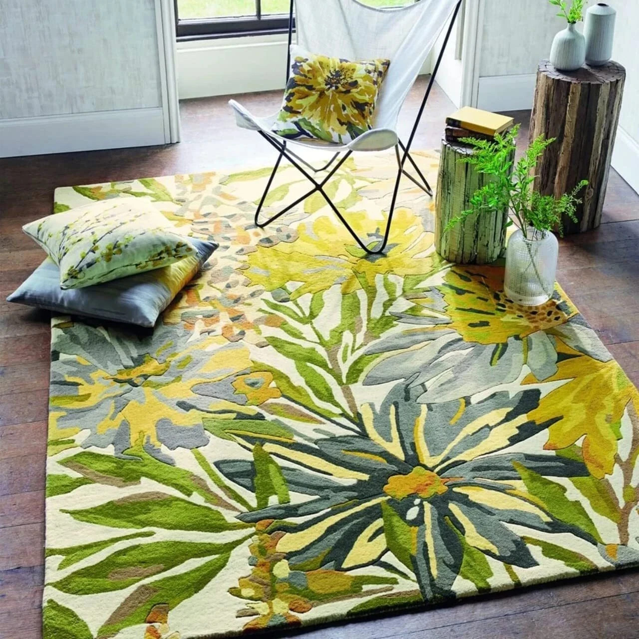 Hand Tufted Wool Abstract Organic Shape Area Rug, Modern Irregular Living Room