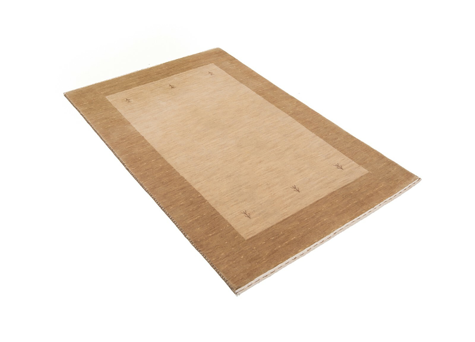 Handloom 57 7/8×37 in Handwoven Oriental Top Condition Carpet Rug Beige