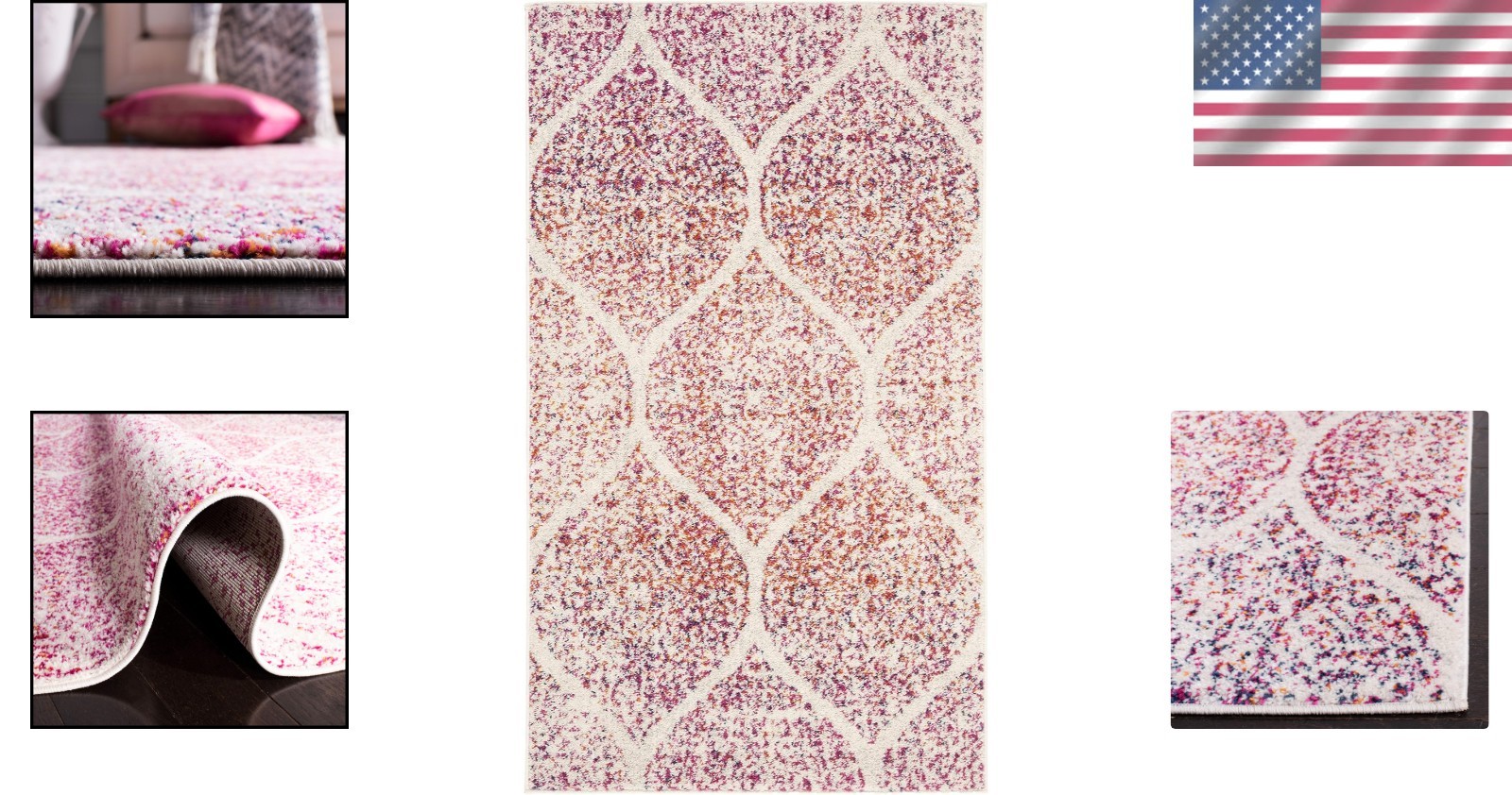 Elegant 2’3″ x 4′ Accent Rug – Madison Collection’s Stain Resistant Trellis