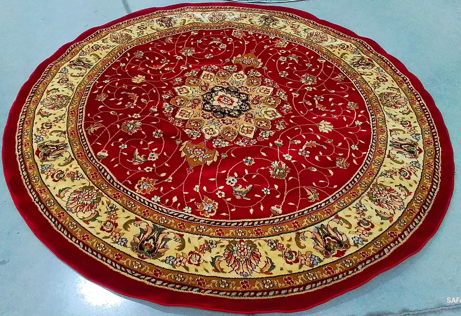 RED/IVORY 8′-0″ x 8′-0″ Damaged Binding Rug, Reduced Price 1172803462 LNH329C-8R