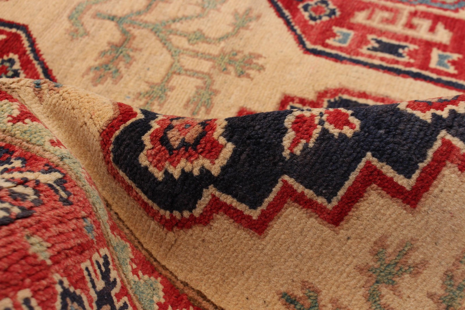 Traditional Hand-Knotted Geometric Area Rug 4’9″ x 6’7″ Oriental Wool Carpet