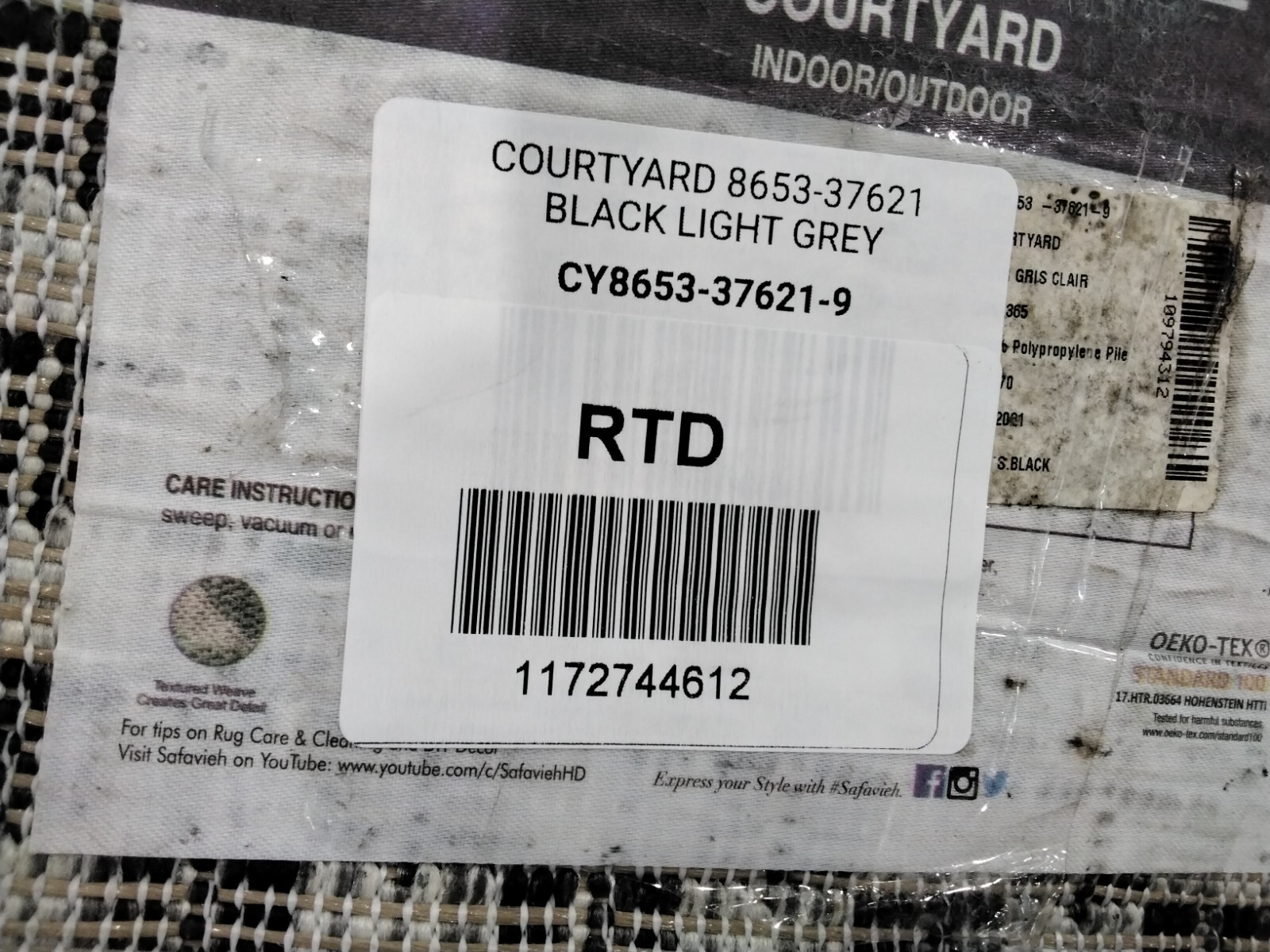 BLACK / LIGHT GREY 9′ X 12′ Cut on Rug, Reduced Price 1172744612 CY8653-37621-9