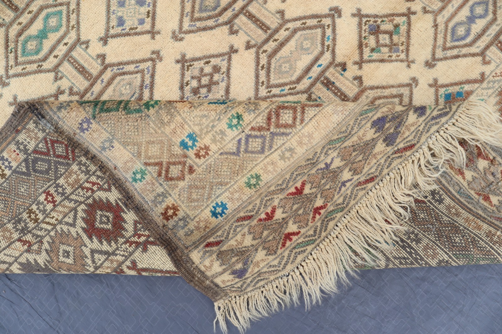 4’5×7’0 ft Afghan Tribal Rug, Handmade Beige Turkmen Oriental Rug, Bedroom Rugs