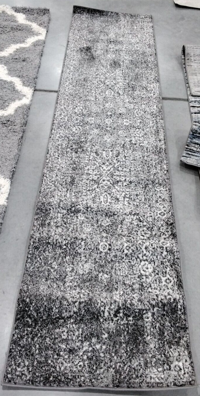 GREY / IVORY 2′-2″ X 9′ Back Stain Rug, Reduced Price 1172736516 EVK256D-29