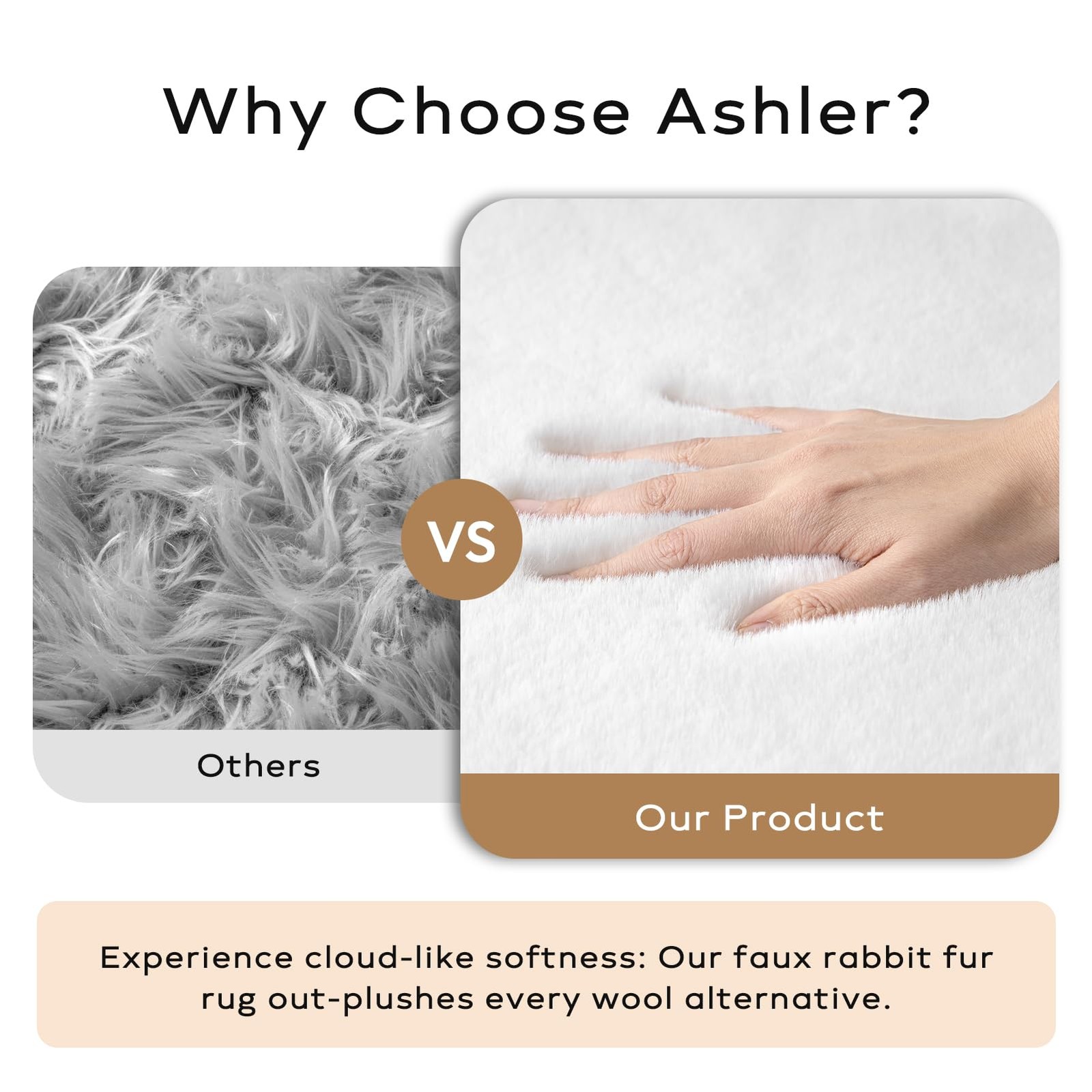 Ashler Faux Fur Rug, Upgraded Soft Faux Rabbit Fur White Area Rugs, 2 x 3 Fee…