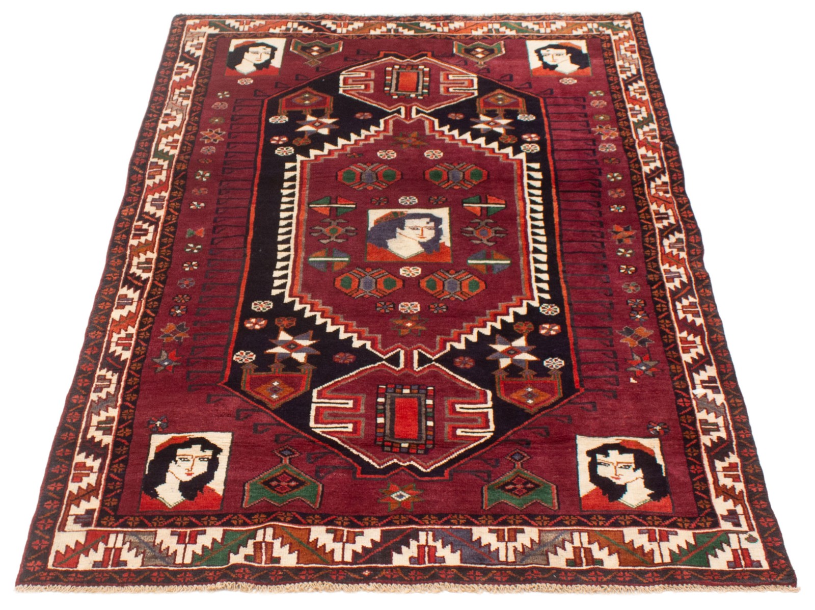 Vintage 4’10” x 7’6″ Traditional Hand Knotted Vegetable Dye Wool Area Rug