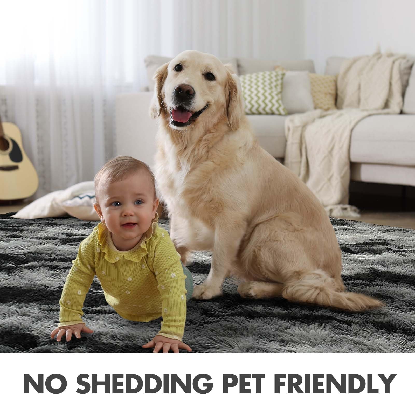 Area Rugs for Living Room, 5×7 Feet Soft Fluffy Shagg Plush Rug High Pile Large