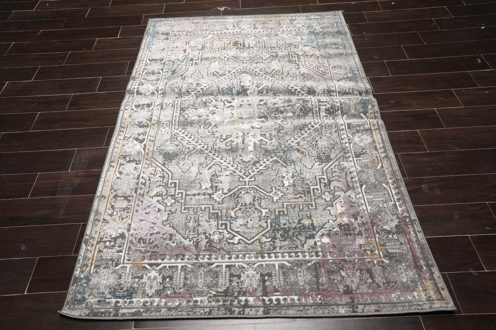 5′ x 7′ Transitional 100% Polypropylene Oriental Area Rug 5×7 Gray, Brown