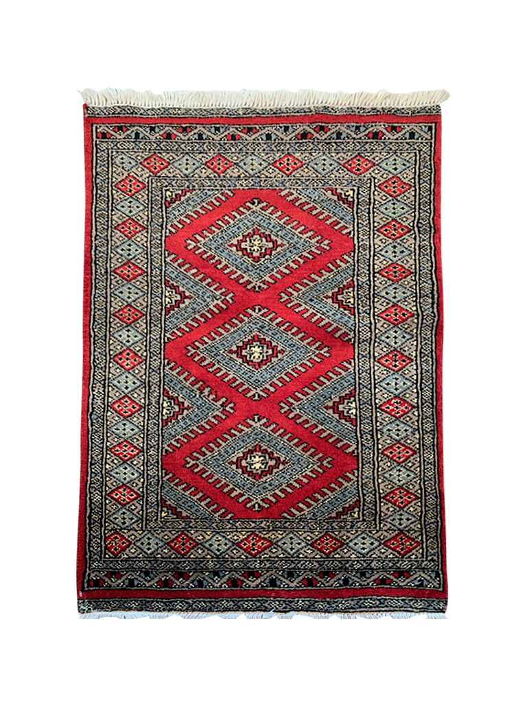 2’11” x 2’1” (ft)-Red Hand Knotted | Jaldar Wool | Area Rug | Stampa Rugs