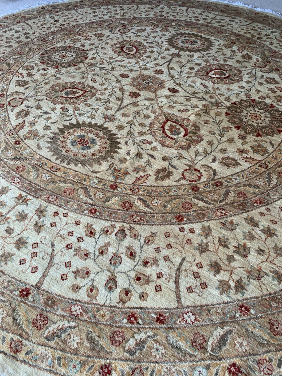 9’ Round Area Rug, Hand Knotted Rug, Wool Oriental Round Rug, Afghani Rug