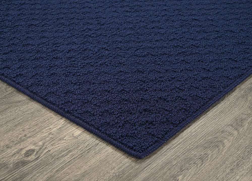 Garland Rug Town Square Navy Blue 2 X 12 Non Slip Area Rug For Living For