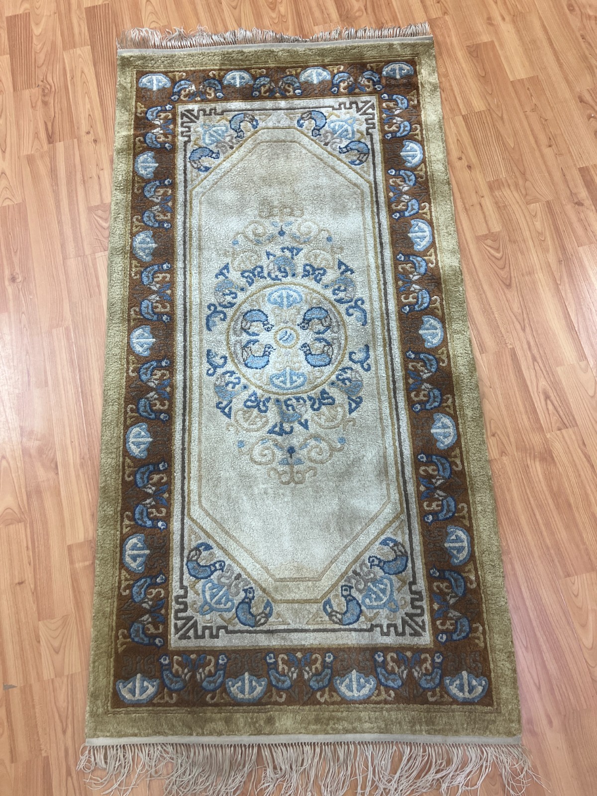 2’4″ x 4’6″ Chinese Art Deco Oriental Rug – Hand Made – 100% Silk
