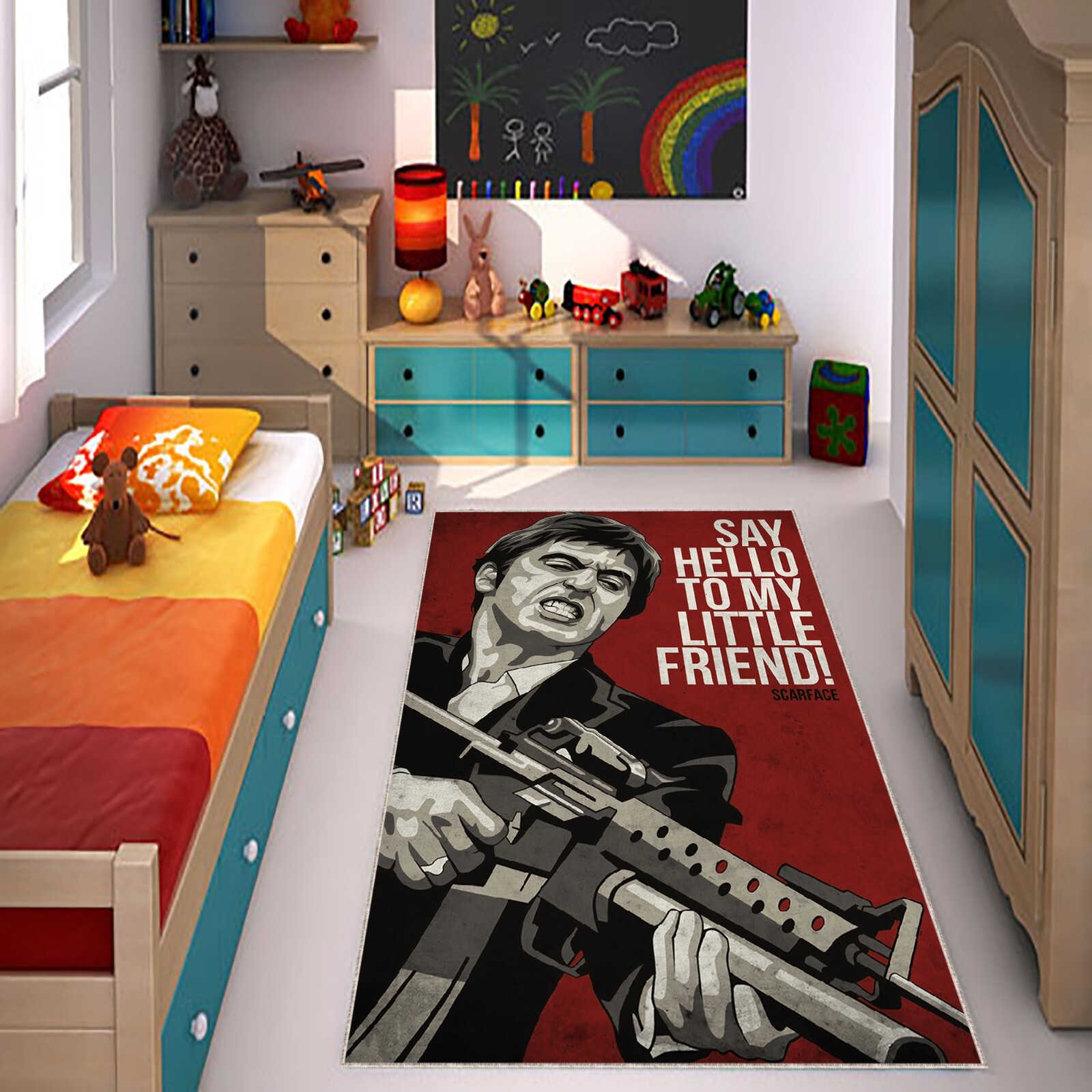 Scarface Rug, Legends Movie Rug, Famous People Rug,Say Hello To My Little Friend