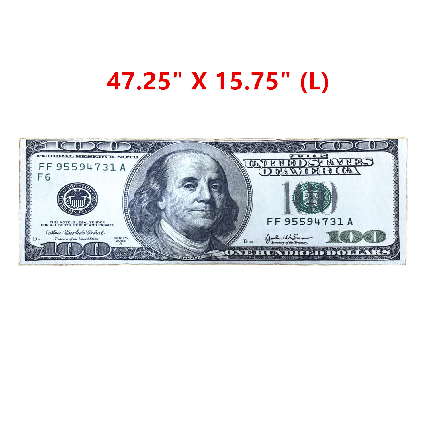 100 Dollar Bill Money – Area Rug Carpet Floor Mat Decor – 3 AVAILABLE SIZES