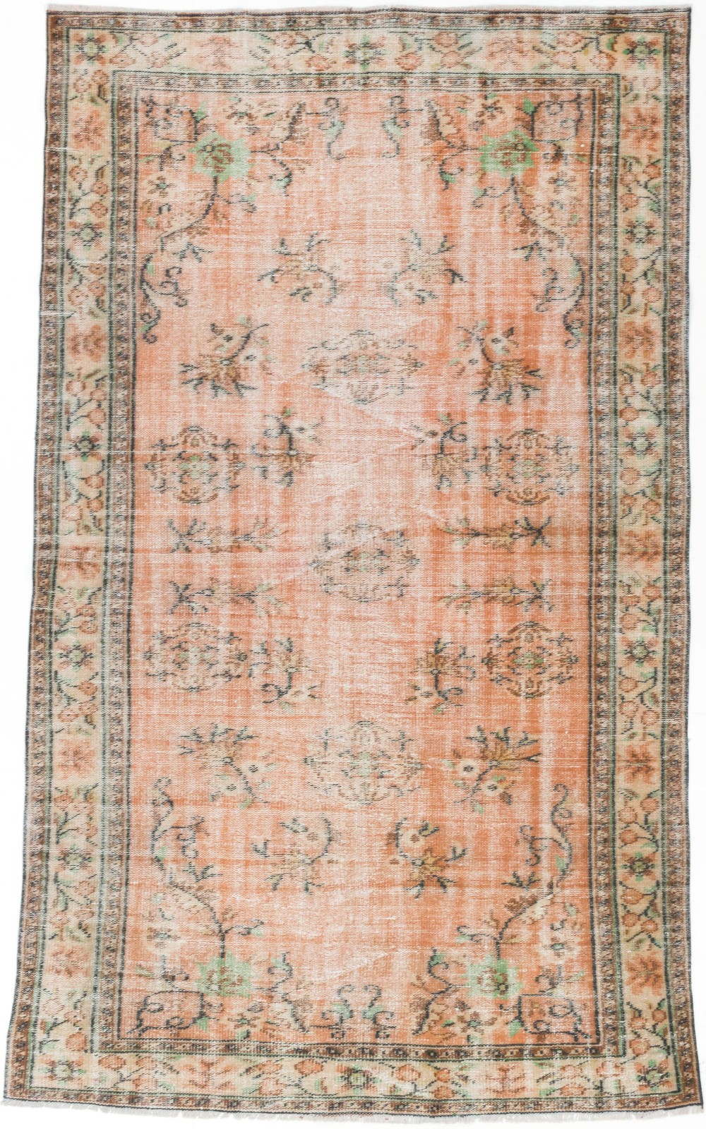 Vintage Hand-Knotted Area Rug 5’4″ x 9’1″ Traditional Wool Carpet