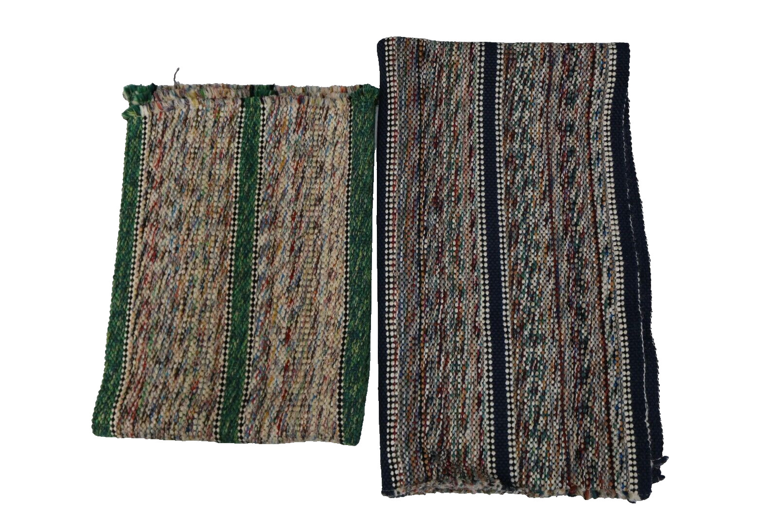 Woven Rag Rug LOT Vintage Colorful Throw Scatter Rug/Mat Retro Grandma Kitchen