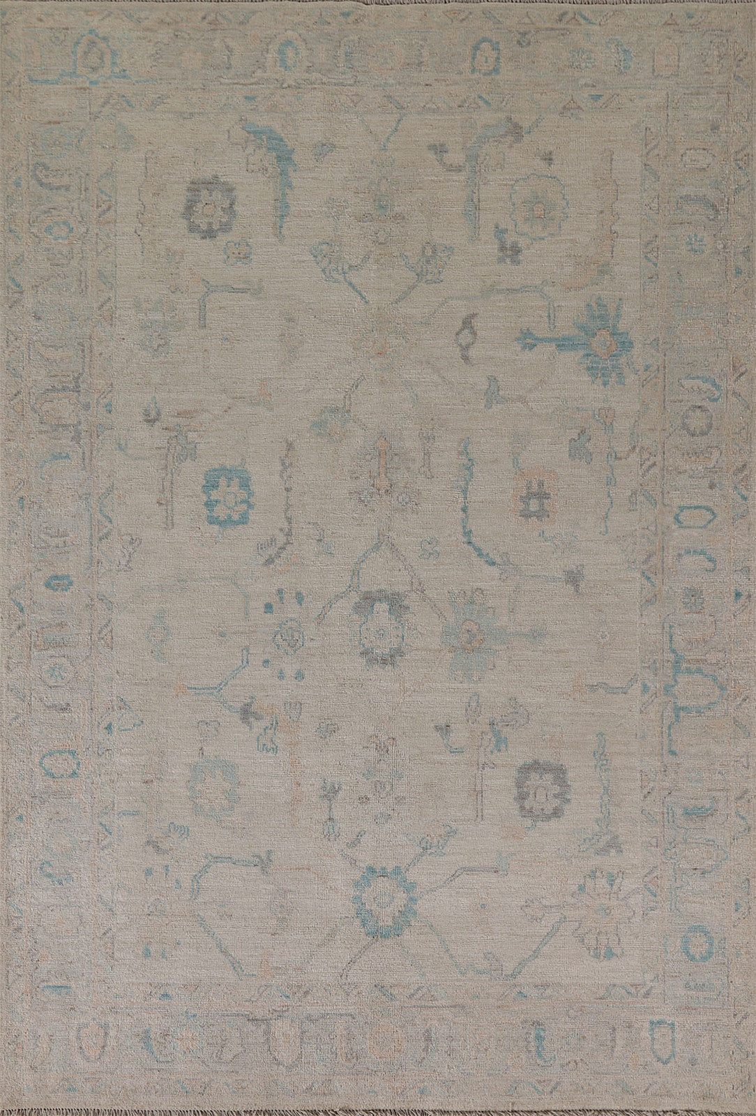 Handmade Transitional Wool Carpet Vegetable Dye Ziegler Oriental Area Rug 6×9 Ft