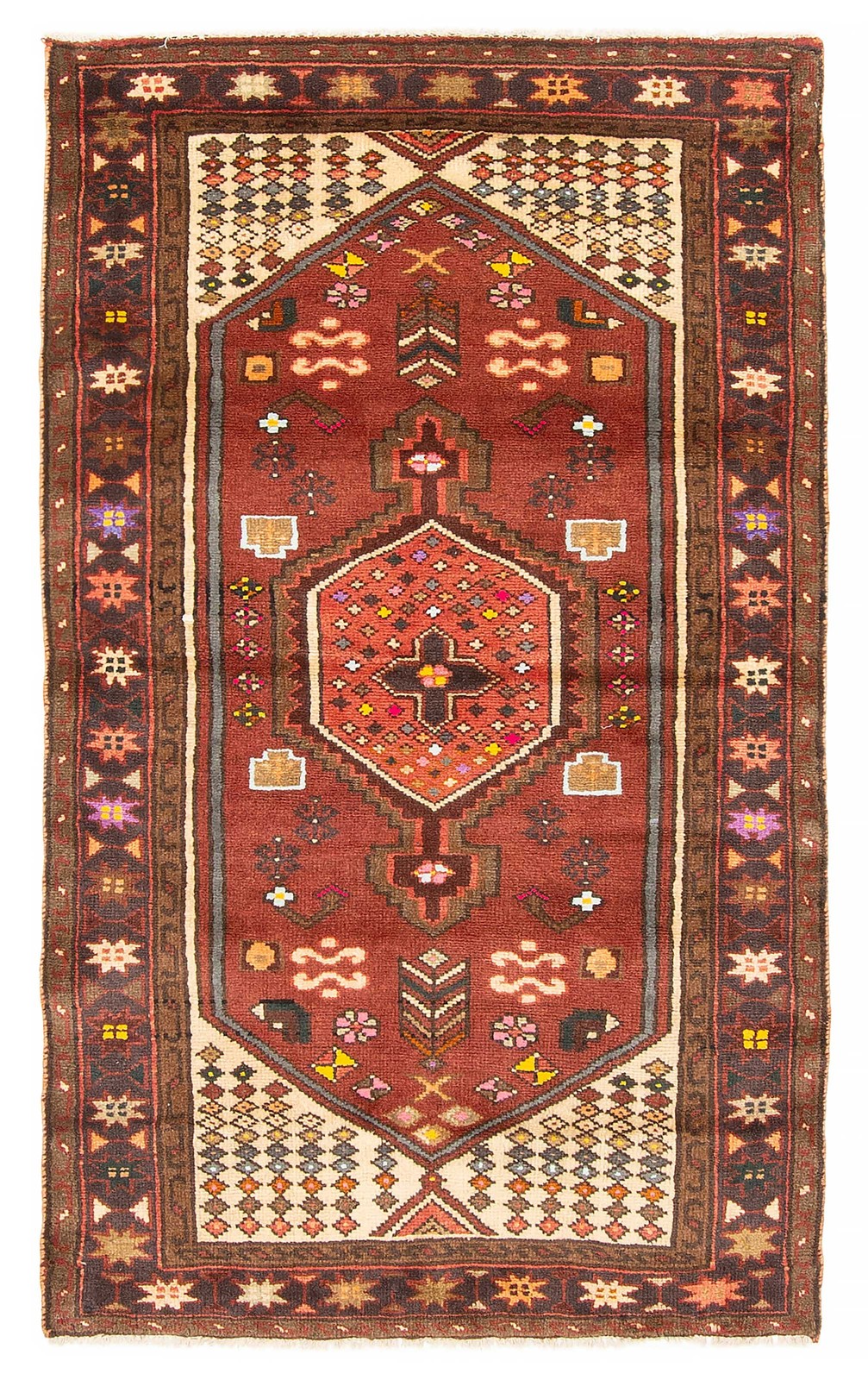 Vintage Hand-Knotted Carpet 3’1″ x 5’3″ Traditional Oriental Wool Area Rug