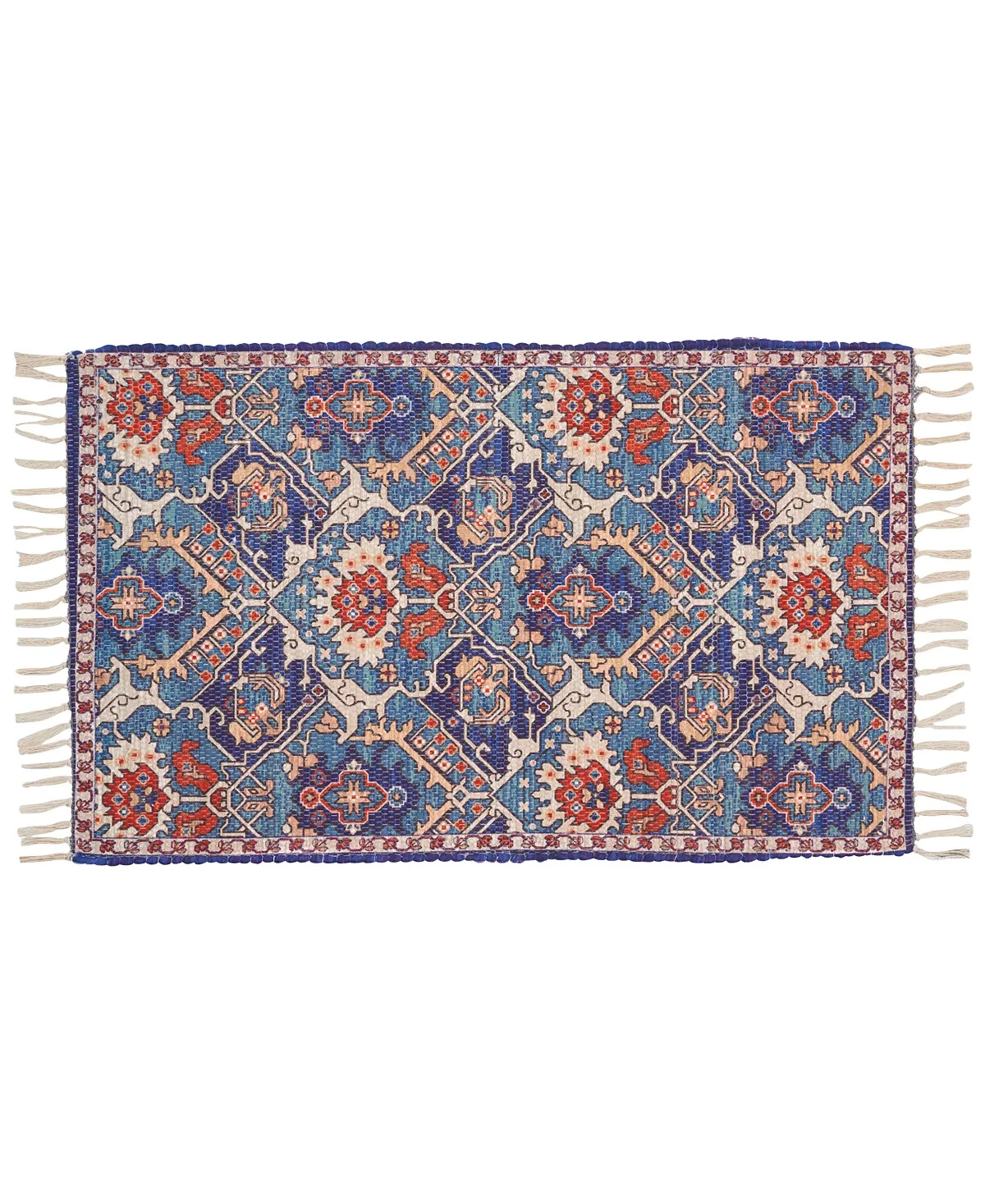 Nourison Persiana Antique Traditional Fringe 27″ x 45″ Accent Rug – Blue Multi