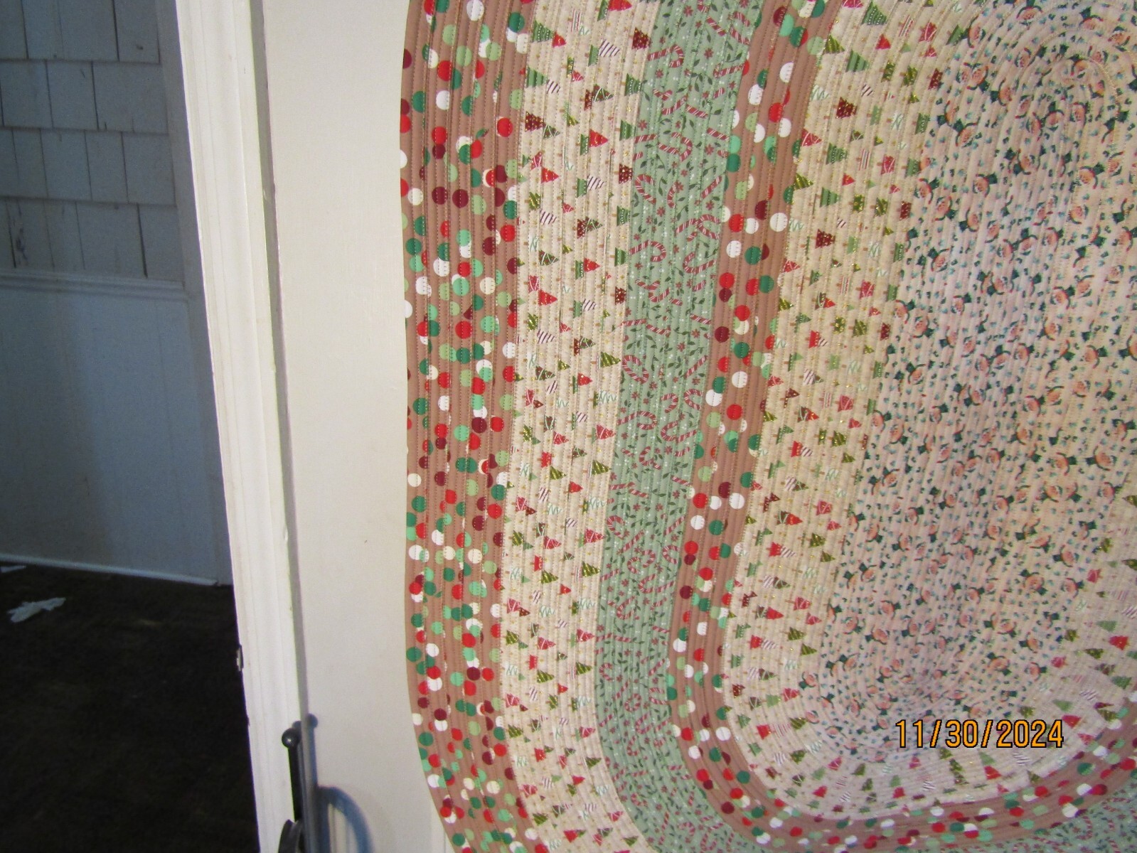 Jelly Roll Rug XMAS Gingerbread Handmade 34″x51″