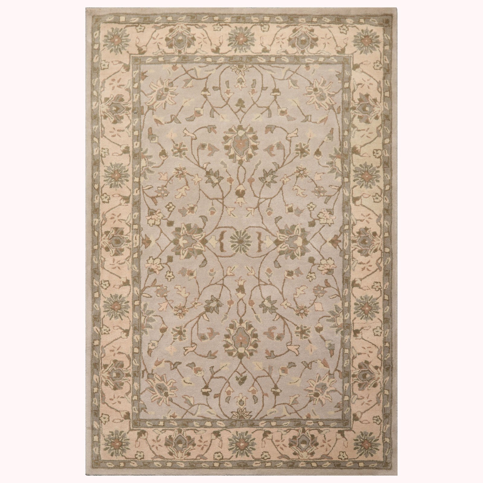 LoomBloom Multi Sizes Taupe Traditional Agra Hand Tufted Wool Oriental Area Rug