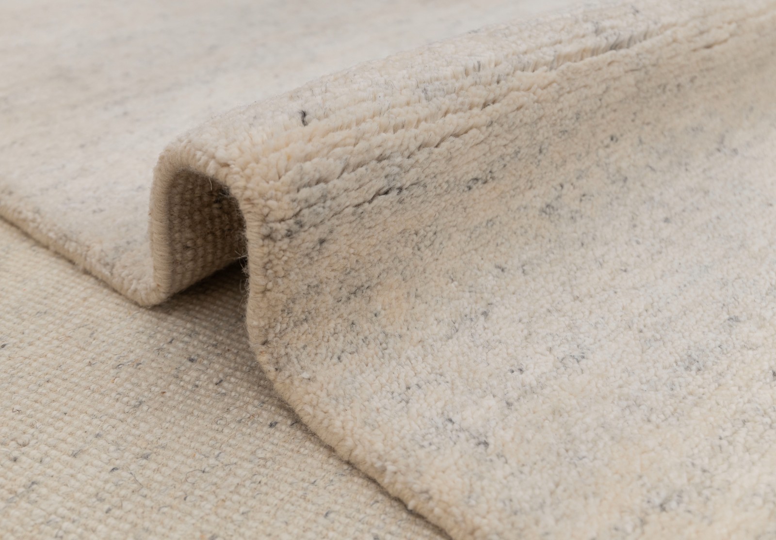 8×10 Ivory Cream Berber Shang Beniourain Pulse Wool and Viscose Hand Knotted Rug