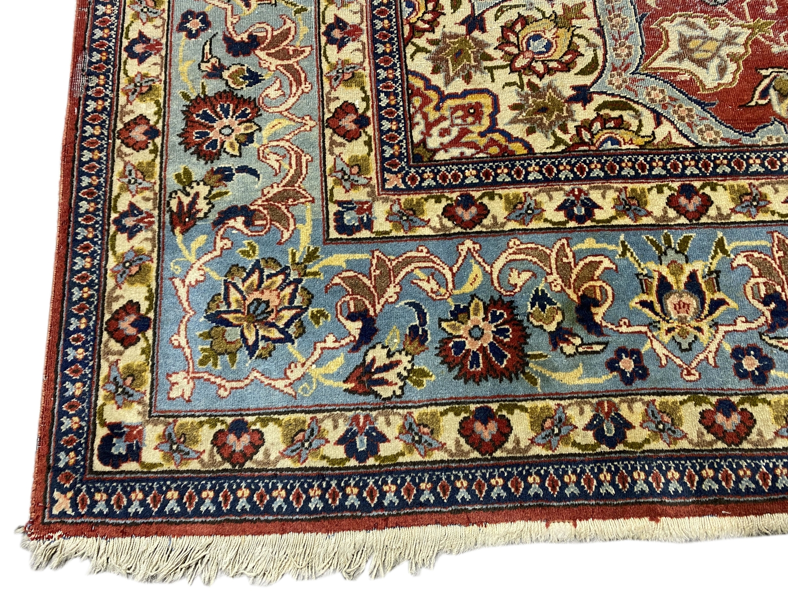 7′ x 10′ Semi-Antique Perssiaan Tabreez Wool Rug 1970’s #F-6397