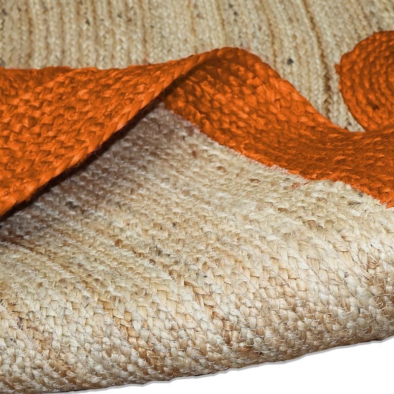 Scallop Rug Flat Weave Round Braided Place mat Jute Living Room Doormat Area Rug