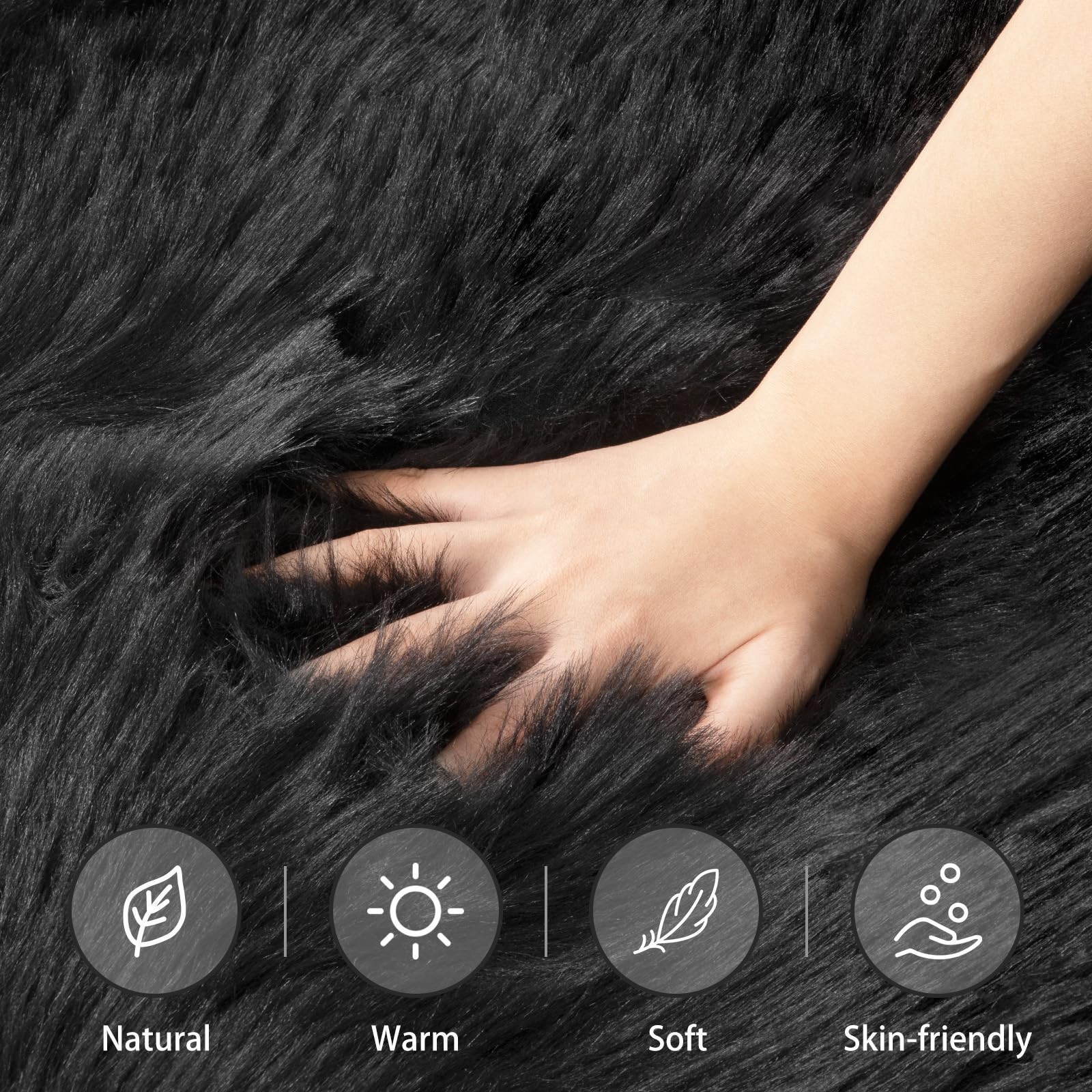 Ultra Soft Faux Sheepskin Fur Rug Fluffy Rug for Bedroom Fuzzy Carpet for Liv…