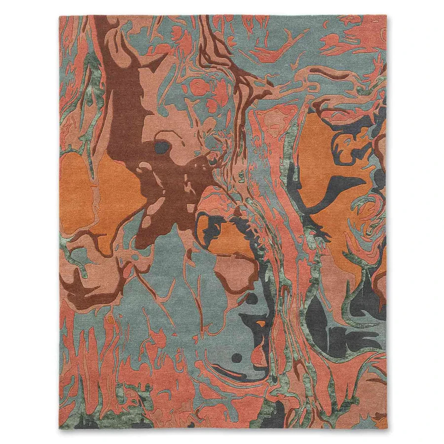 New Design Color Multicolor Hand Tufted Woollen And Viscose Rug Handmade Rug