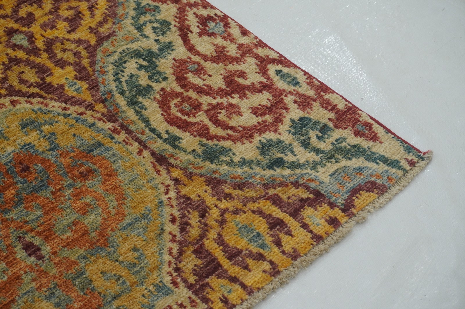 4×6 ft Ikat Afghan Multicolor Hand Knotted Wool Oriental Area Rug