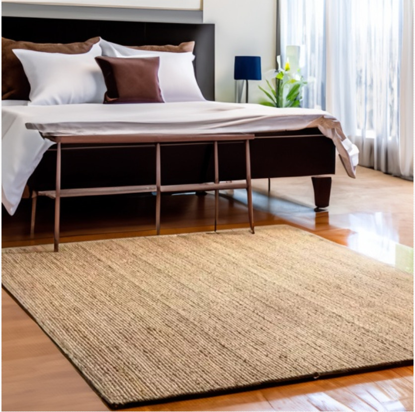 Rug Jute Area Natural Braided Carpet Runner Rustic 100% Hand Handmade Modern