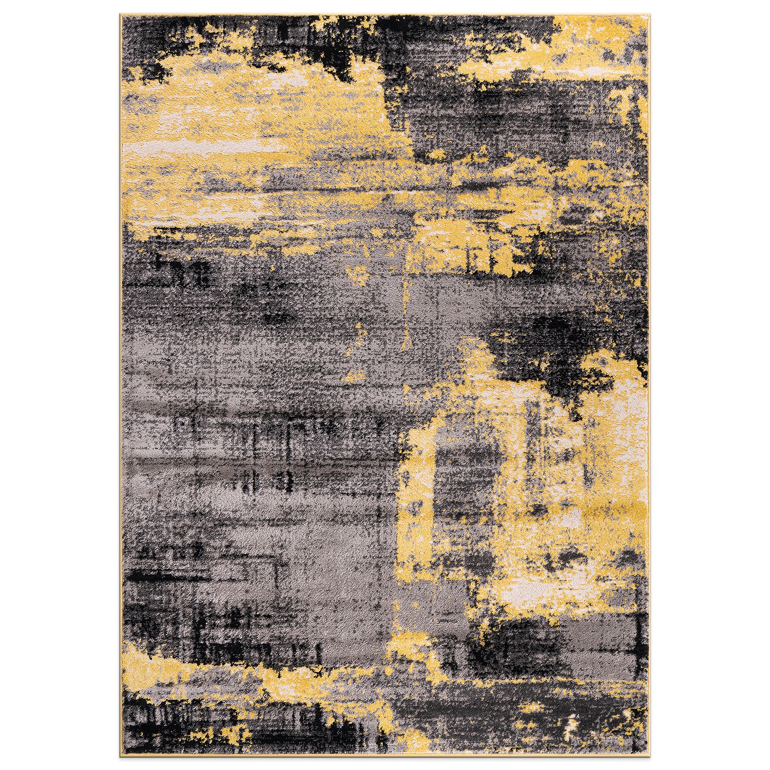 Rugshop Area Rugs for Living Room Modern Abstract Design Yellow Rug Bedroom Rugs