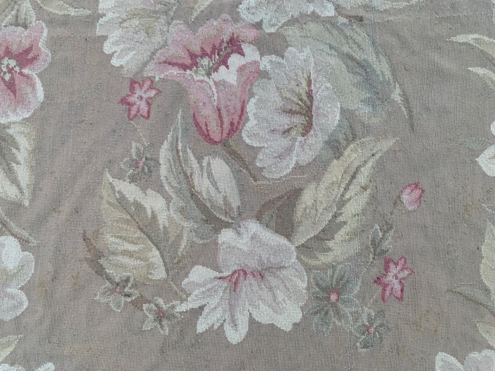 Vintage French Aubusson Needlepoint Chain stitch Bed Room Rug 4×6 ft Free Ship